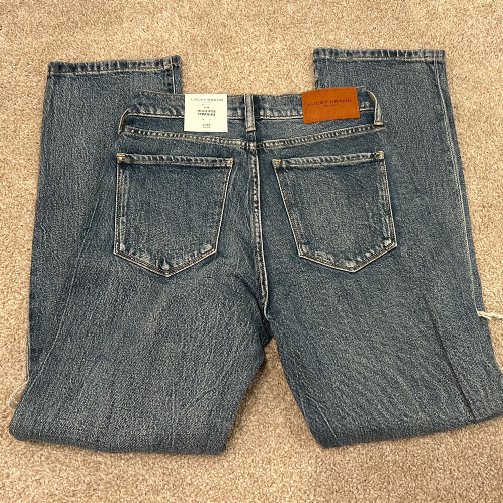 Womens Lucky Brand Zoe High Rise Straight, Comfort Stretch, Size 2 Regular